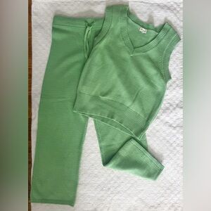 Roolee Mint Green sweater Knit Vest & Pants set Size S